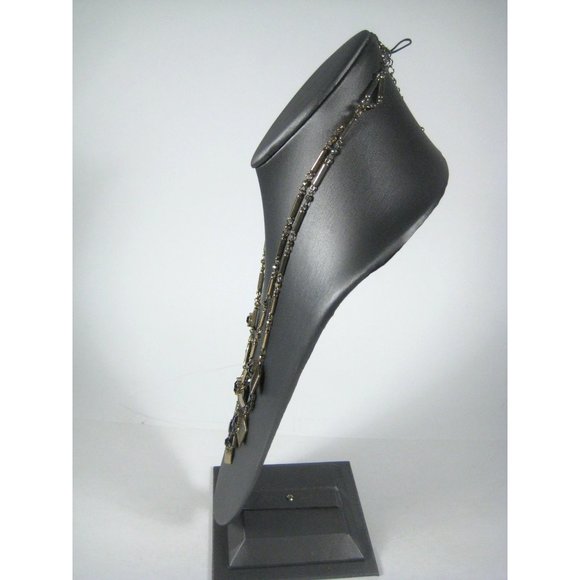 UPCYCLED Goldtone Panel Chain Necklace 23 Inch Multi Strand Jewelry Charm - Picture 6 of 8